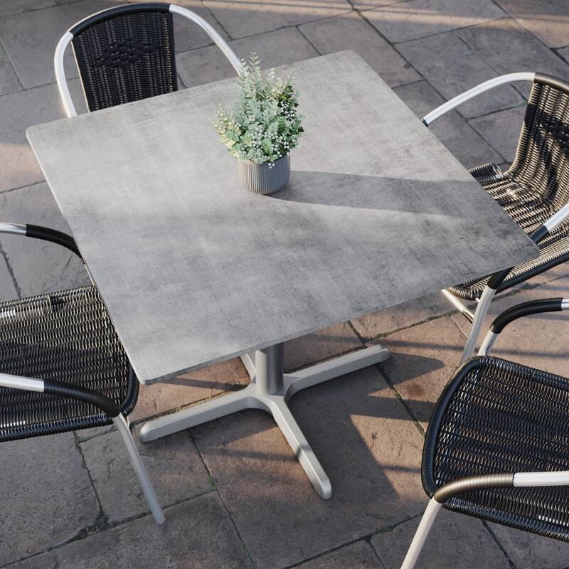 Commercial HPL Tabletop with Table Height Crisscross Base