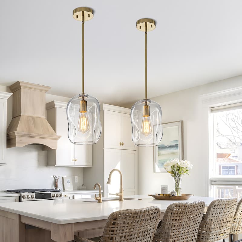 Starsky Modern 1-light Abstract Clear Glass Pendant Light(Available in Single or Set of 2)