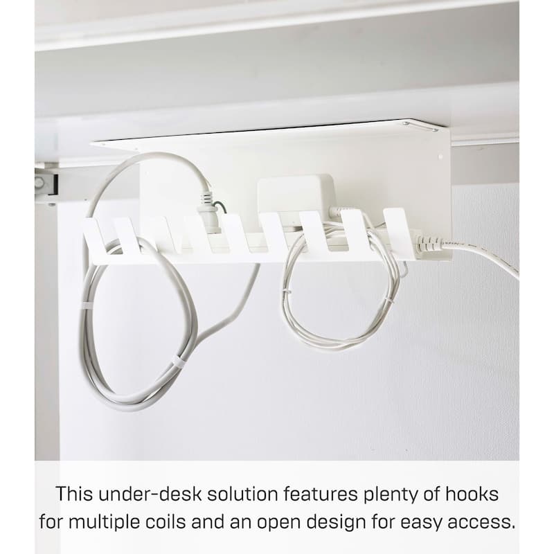 Yamazaki Home Under-Desk Cable Organizer, Steel - L 4.1 x W 13.4 x H 4.7 inches