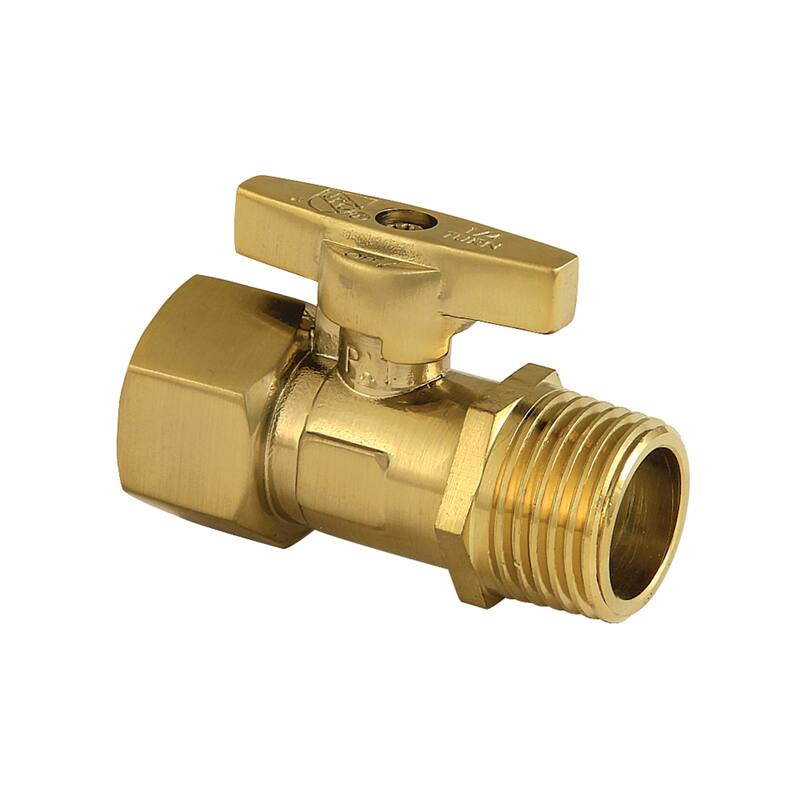 Kingston Brass MIP Quarter-Turn Quarter-Turn Straight Shut-Off Valve - Brushed Brass