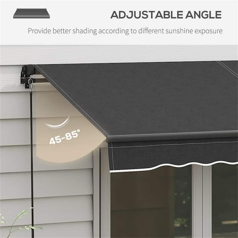 98.5" Wide Outdoor Adjustable Retractable Awning with UV Protected and Aluminum Frame - 98.5" W x 78.75" D