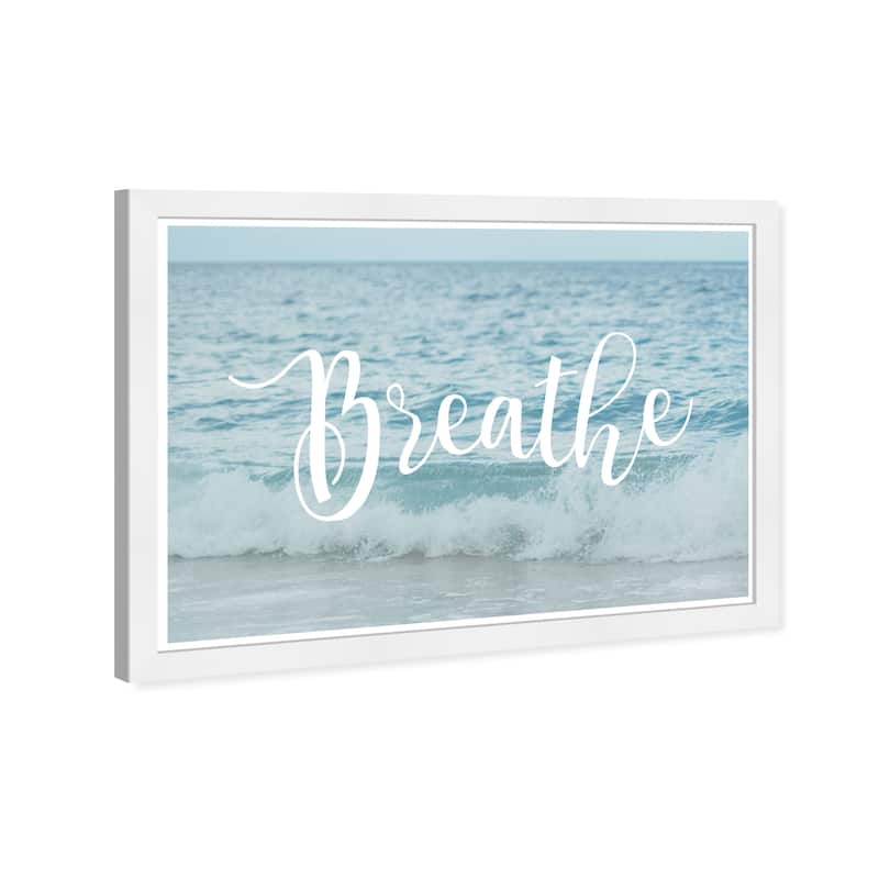 Wynwood Studio 'Ocean Breathe' Nautical and Coastal Blue Wall Art Framed Print