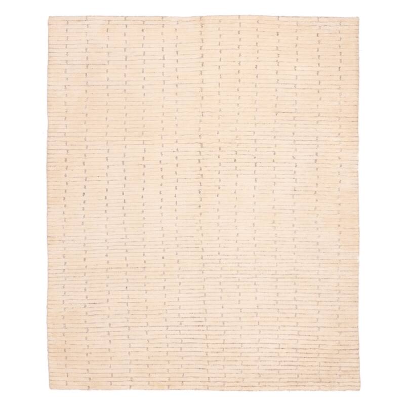 ECARPETGALLERY Hand-knotted Looma Cream Wool Rug - 8'0 x 9'10