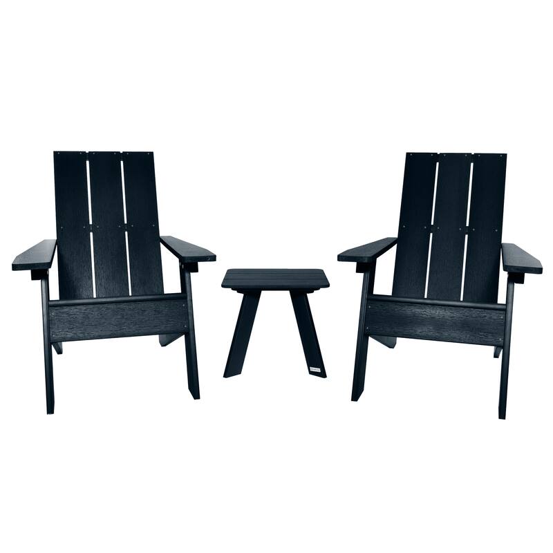 HIGHWOOD 3-piece Adirondack Chairs and Side Table Set - Federal Blue