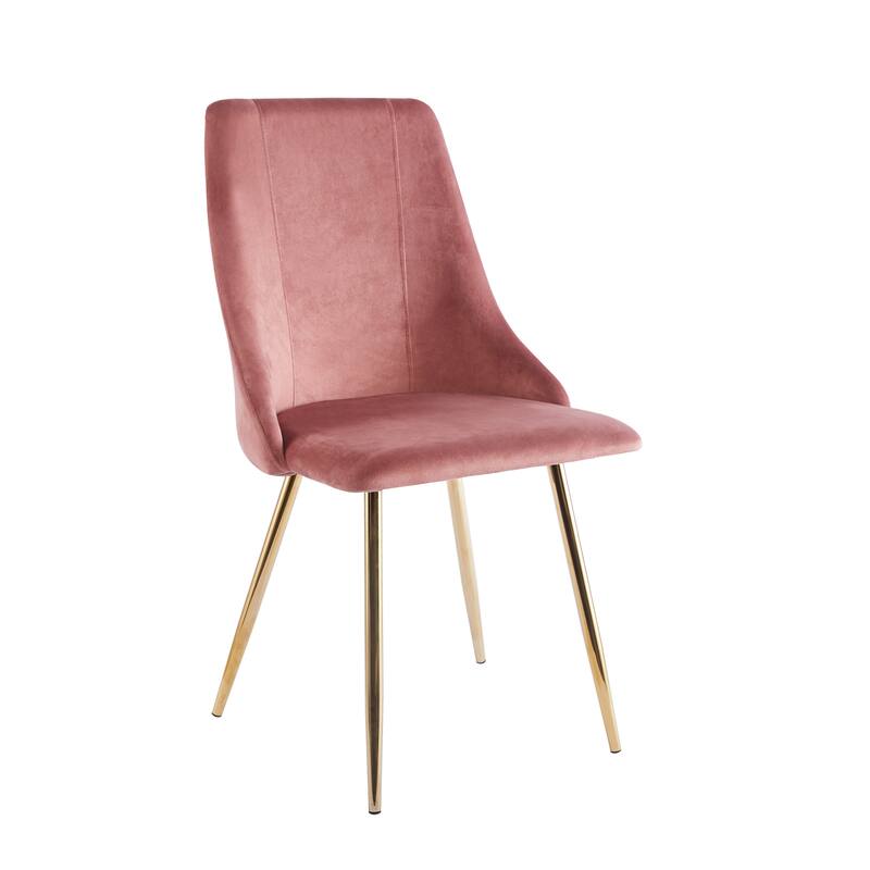 Porthos Home Pella Dining Chairs Set of 2, Velvet, Gold Chrome Legs