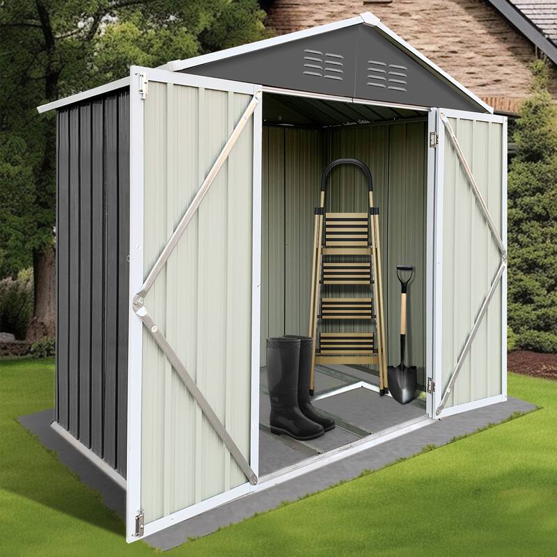 6 ft. W x 4 ft. D Electro-Galvanized Outdoor Metal Storage Shed