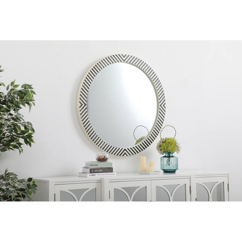 Carson Carrington Labben Round Chevron Mirror