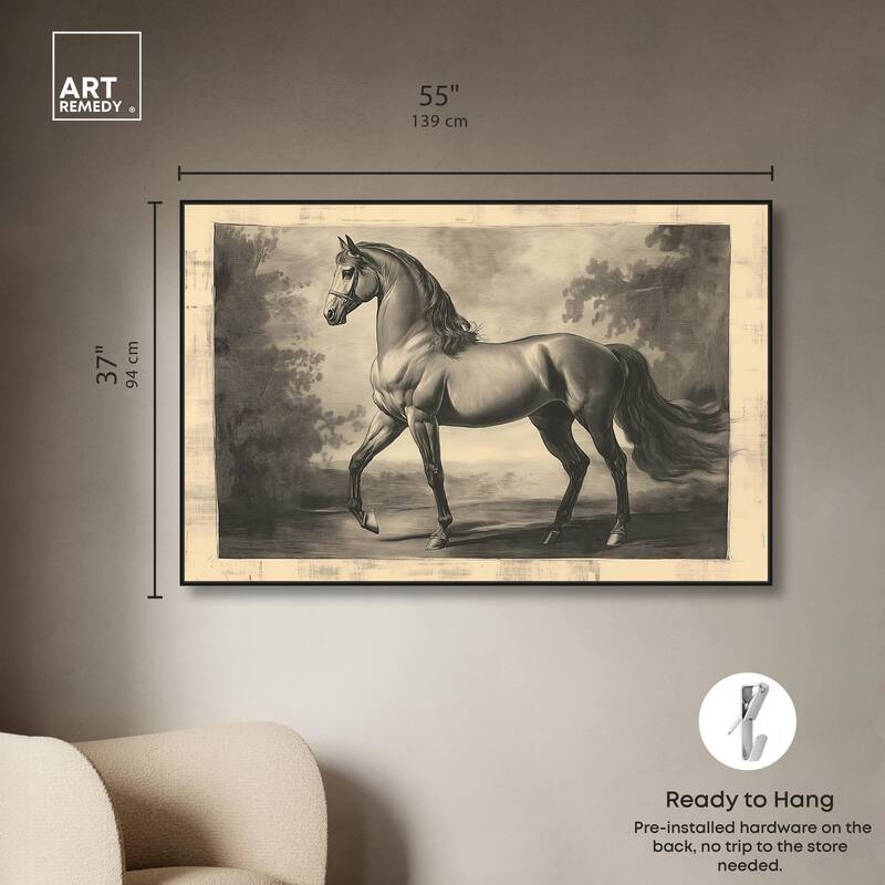 Sketch of a Stallion Canvas by Art Remedy
