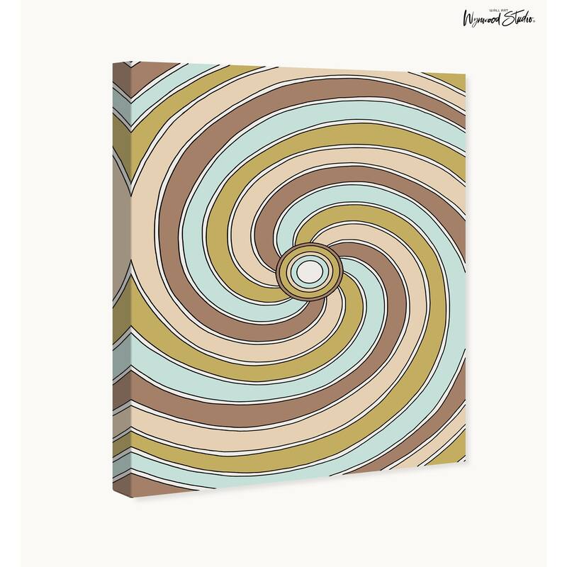 Wynwood Studio Canvas Abstract Spiral Disco Brown Modern & Contemporary Wall Art Canvas Print