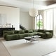 preview thumbnail 2 of 4, JASIWAY L-shaped Teddy Velvet Upholstered Sectional Sofa Modular Sofa