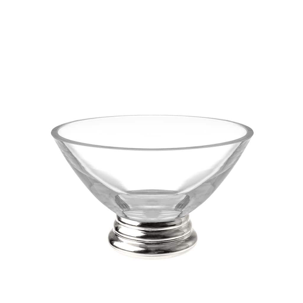 Majestic Gifts Inc. Glass Footed Dessert/ Dip Bowl W/ Silver Base-5" D