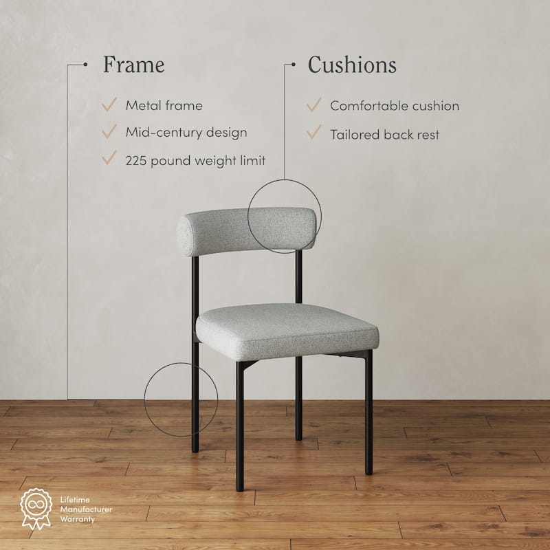 Nathan James Dahlia Counter Height Barstool or Dining Chair with Back and Upholstered Cushion