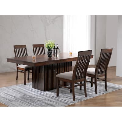 Briarwood Mango Oak Extension Leaf Dining Table Set