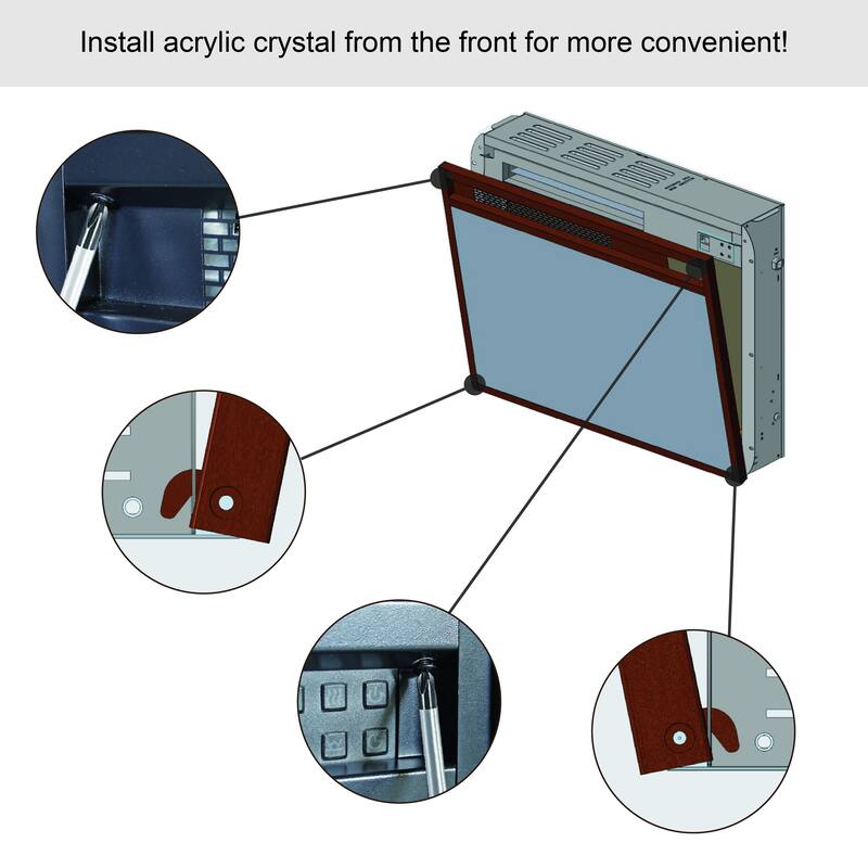 Ultra-Thin 23-Inch Electric Fireplace Insert with Sidelights and Adjustable Brightness.
