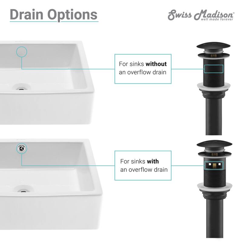 Swiss Madison Residential Pop Up Sink Drain 1.75 in Black