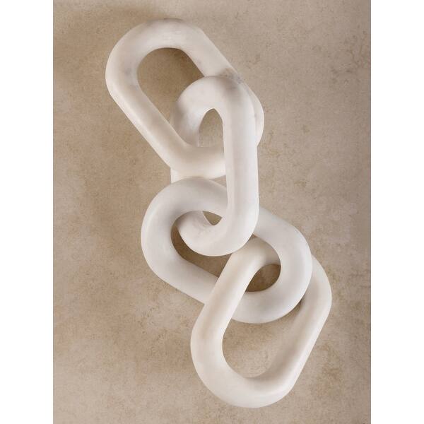slide 2 of 4, Eternity Marble Links Decorative Chain - White White