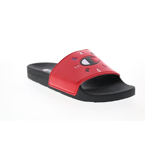 Champion Ipo Circular Scarlet Black Mens Slides Sandals