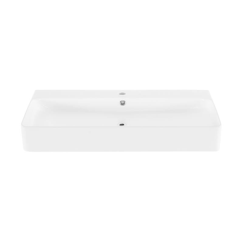 Charme 36" Rectangle Wall-Mount Bathroom Sink - 35.65" x 16.9" 5.25"