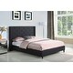 preview thumbnail 9 of 9, Best Master Furniture Upholstered Fabric Wingback Panel Bed Black - California King