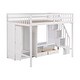 preview thumbnail 13 of 26, Full Size Loft Bed Frame with Wardrobe, Low Storage Table and Storage Staircase, Solid Wood Loft Bed Frame, No Box Spring Needed