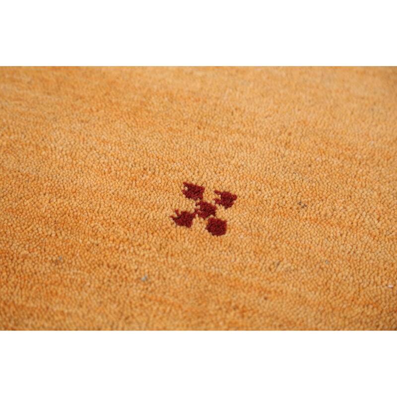 Hand Knotted Oriental 100% Wool Carpet Tribal Tribal Yellow & Gold Gabbeh Area Rug - 6' 3'' X 4' 7''