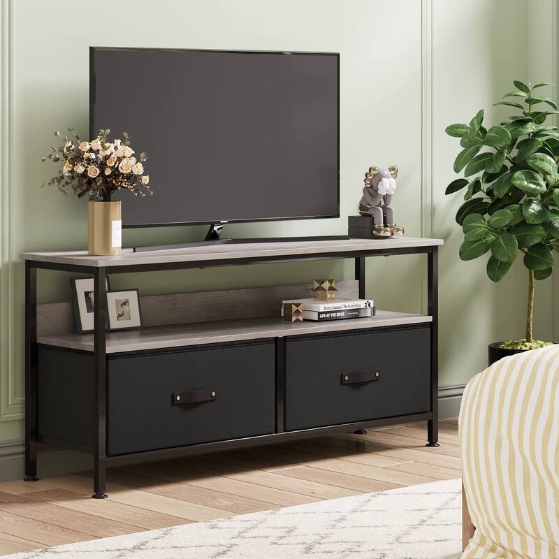50 Inch TV Stand for Bedroom Small TV Stand Dresser with Drawers and Shelves