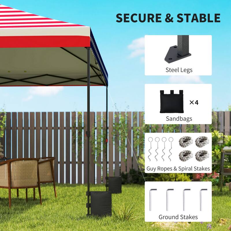 Outsunny 10 x 10 ft Pop Up Canopy Tent with One Push Setup, Easy Setup Outdoor Portable Instant Canopy Shelter