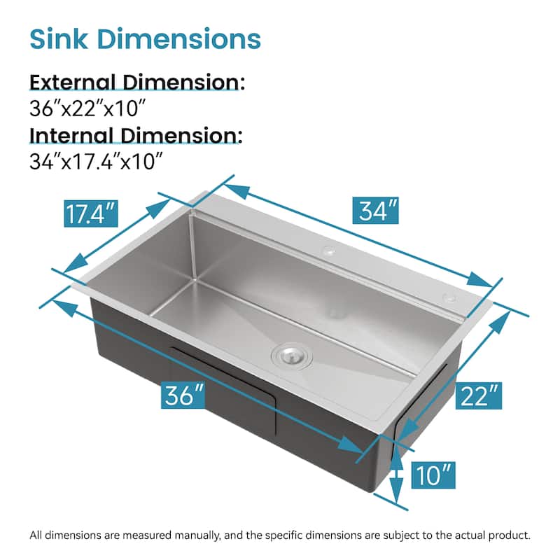 Kitchen Sink,Single Bowl, Overmount Handmade Sink in Brushed, with Cutting Board, Colander