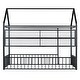 preview thumbnail 6 of 58, Metal Floor Bed House Bed Frame with Fence and Storage Shelves