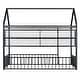 preview thumbnail 8 of 25, Twin Size Metal Bed House Bed Frame with Fence and Shelves, Black