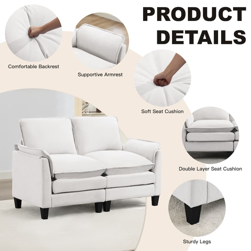 Luxury 2-Seat Sofa – Cloud-Like Comfort, Sturdy Design – For Living Rooms & Offices