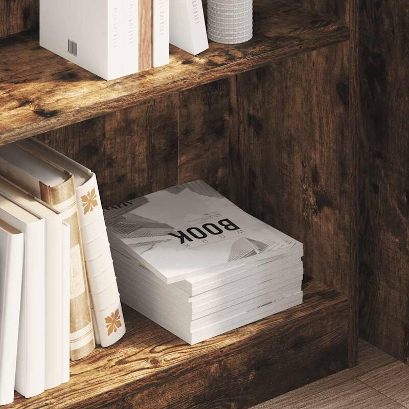 vidaXL Bookshelf Smoked Oak Engineered Wood Compact Bookshelf