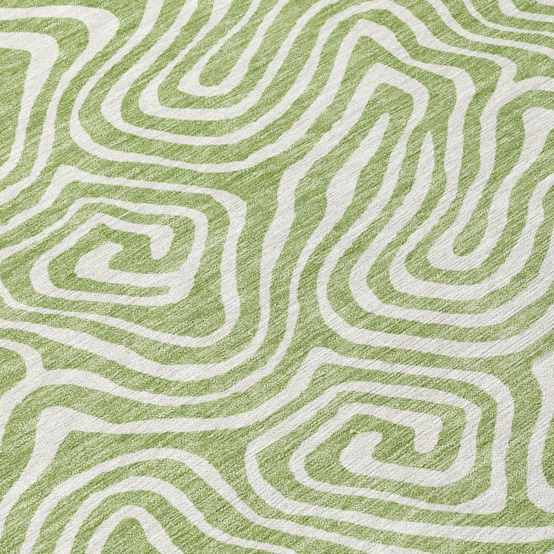 Machine Washable Indoor/ Outdoor Modern Trance Chantille Rug
