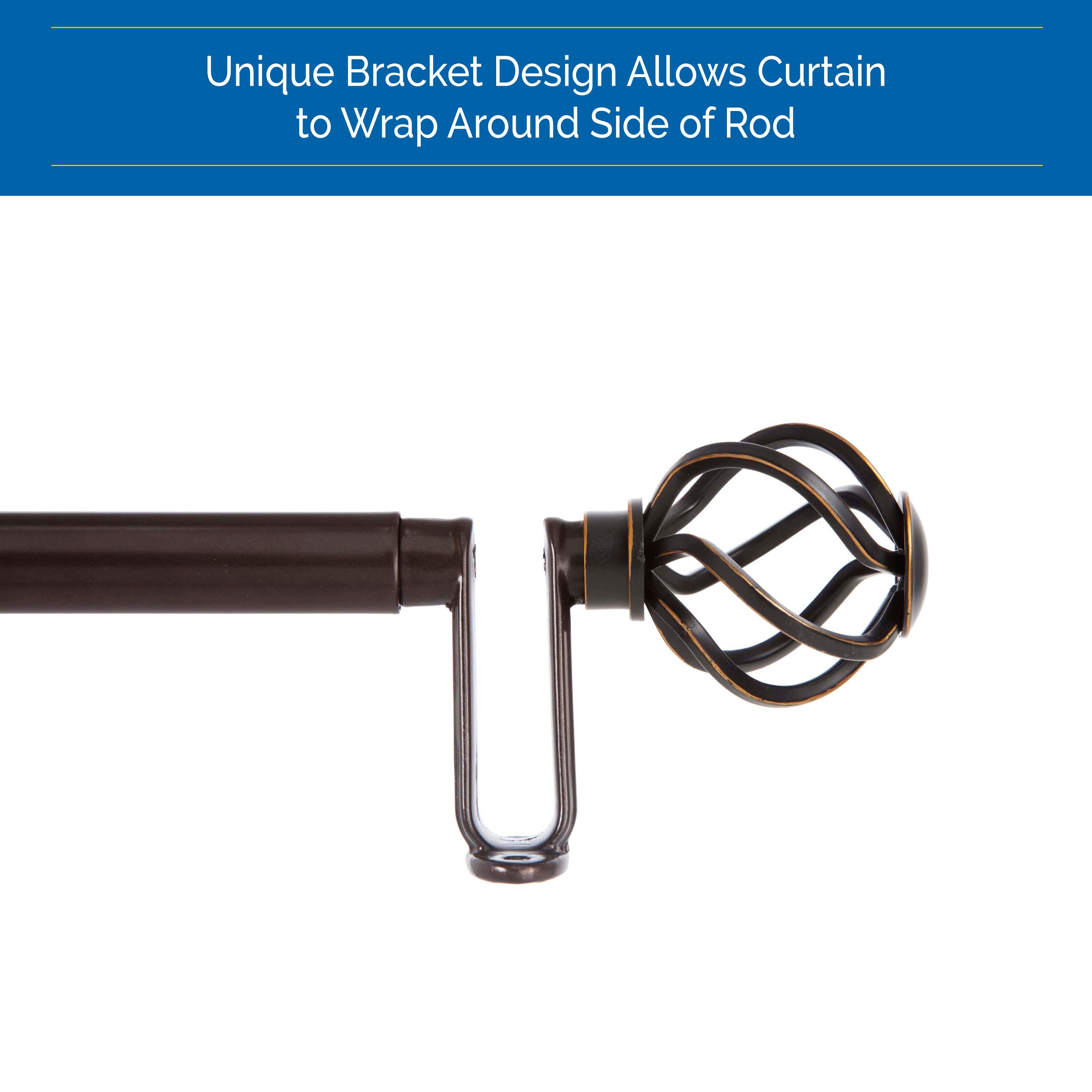 Sun Zero 3/4 Inch Cage Design Room Darkening Curtain Rod-image