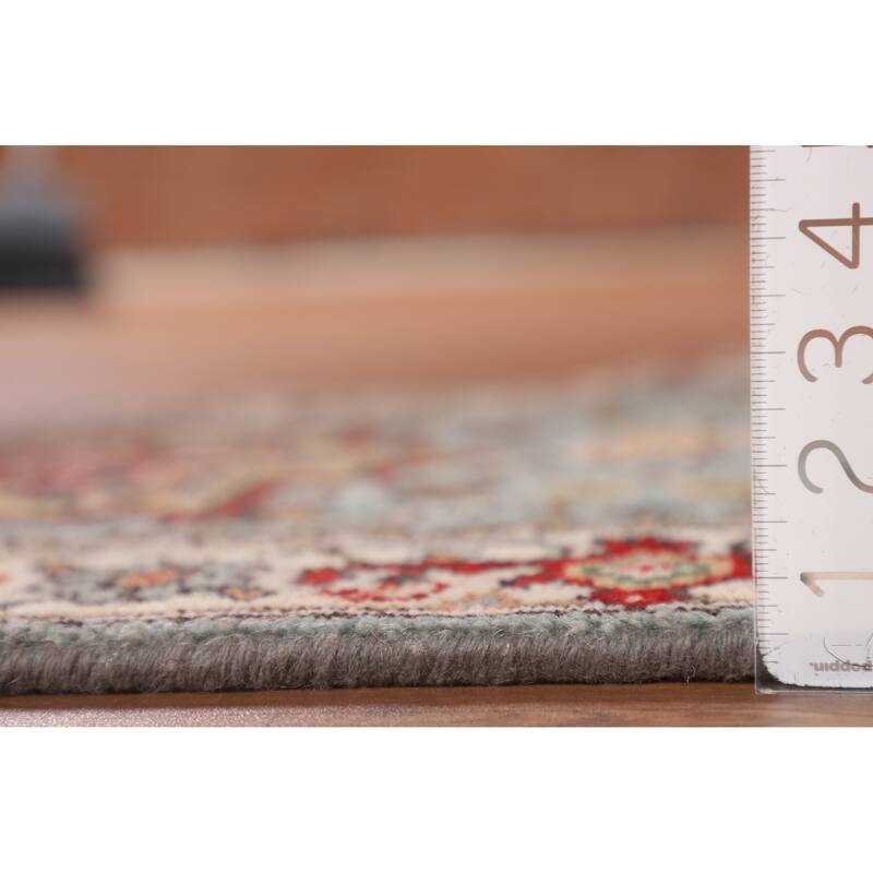 Light Blue Heriz Serapi Indian Foyer Rug Hand-Knotted Wool Carpet - 2'6"x 6'0"