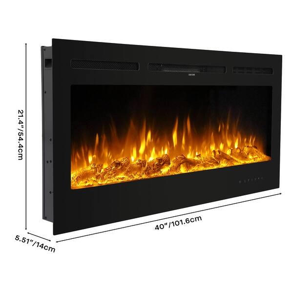 40in WallMounted TemperatureAdjustable Electric Fireplaces Bed Bath