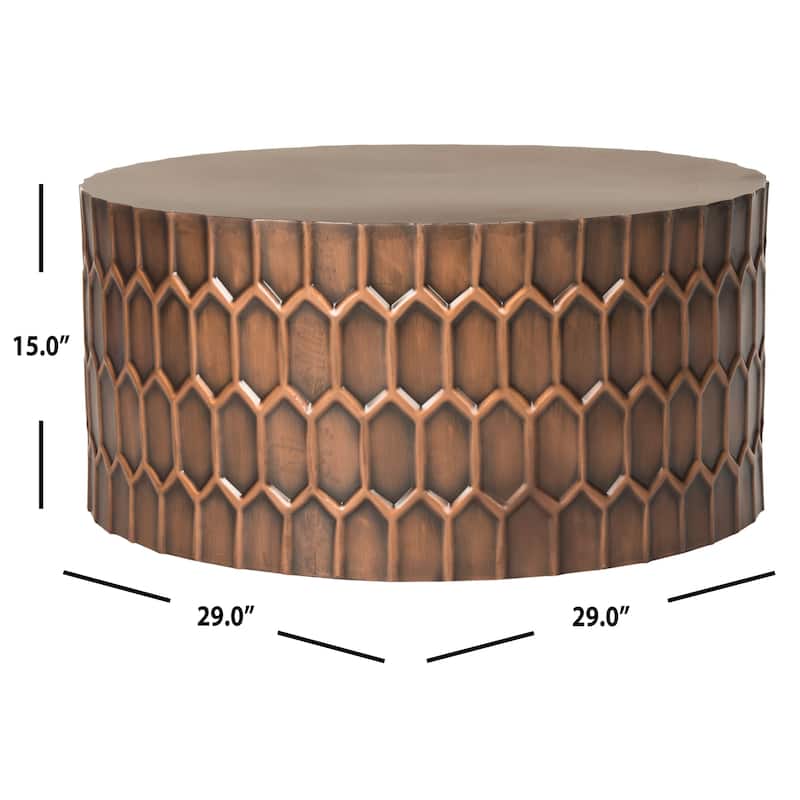 SAFAVIEH Marita Antique Copper Coffee Table - 29" x 29" x 15" - 29Wx29Dx15H