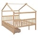 preview thumbnail 12 of 43, Full Size Wooden House Bed with Drawers