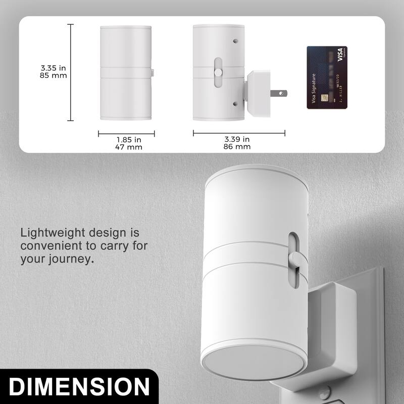 YANSUN 2-Pack Plug in Wall Night Light with Auto On/Off, Dimmable, 3000K Warm