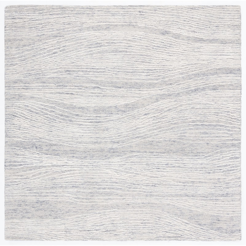 SAFAVIEH Handmade Metro Annarosa Modern Abstract Wool Rug - 4' Square - Grey/Ivory - Square