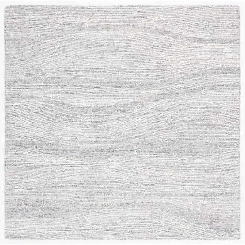 SAFAVIEH Handmade Metro Fetnete Modern Abstract Wool Rug - 4' Square - Grey/Ivory
