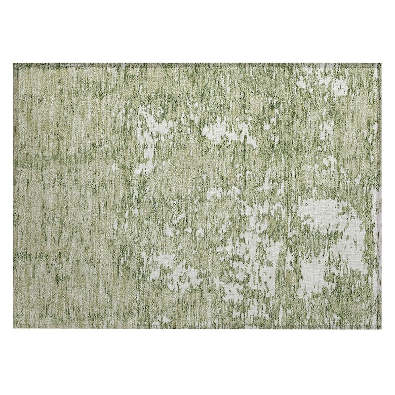 Machine Washable Indoor/ Outdoor Abstract Pixels Chantille Rug