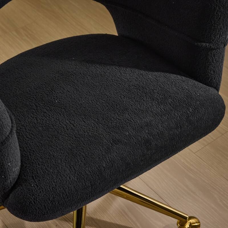 22.64 Inch Velvet Ring Backrest Swivel Office Chair