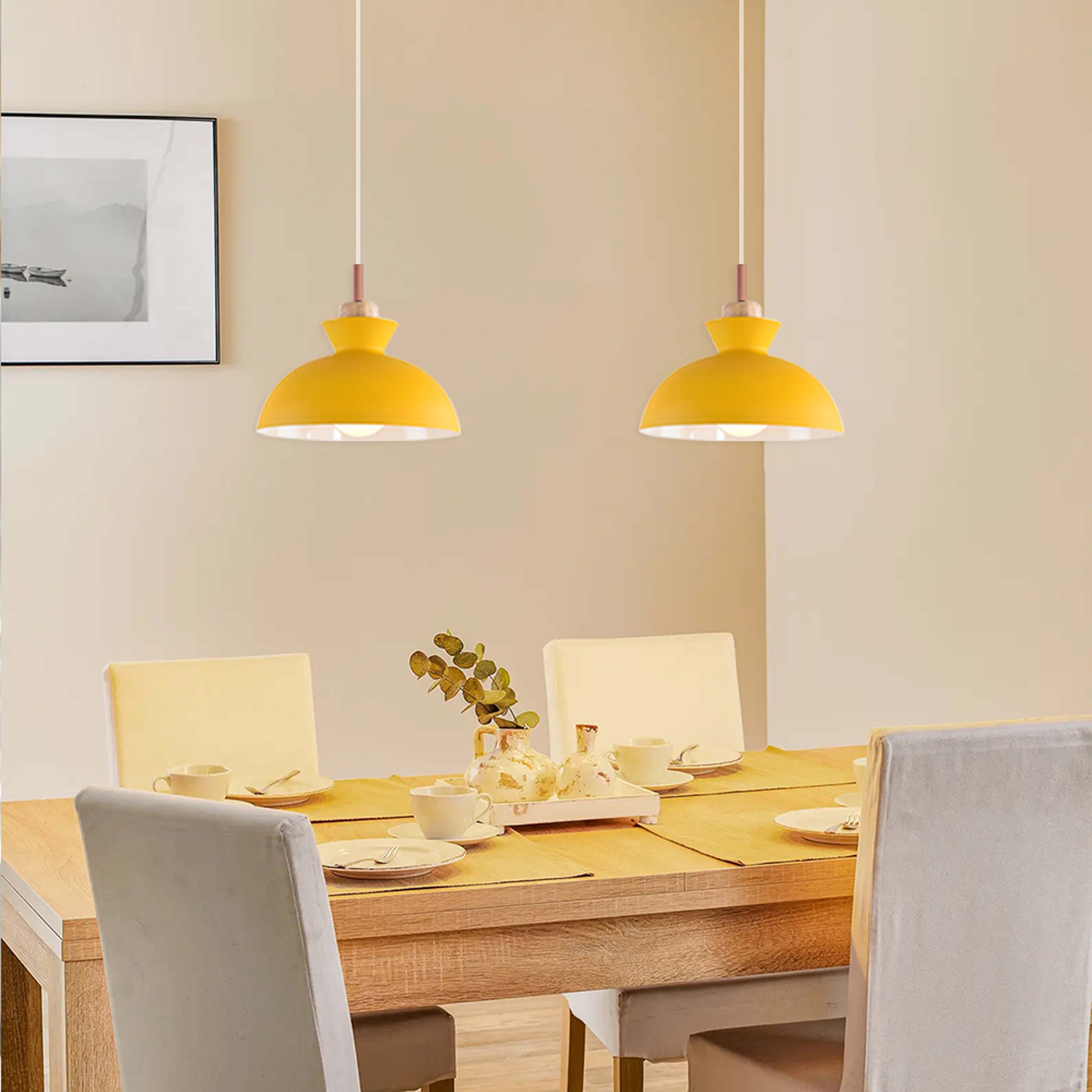 Yellow dome pendant light discount