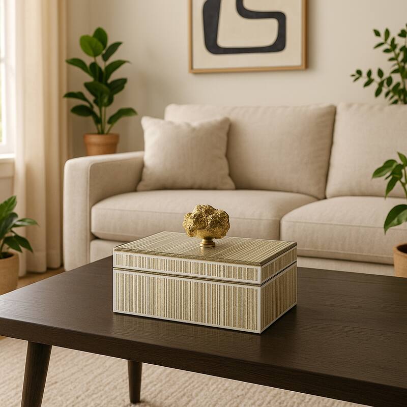 Glass Decorative Storage Jewelry Box with Lid