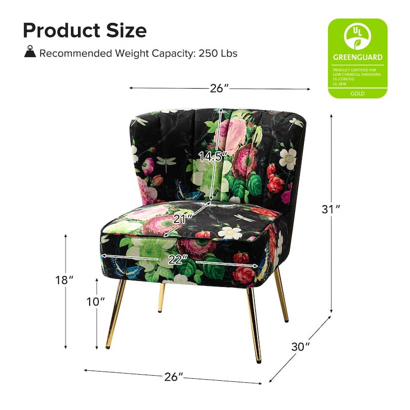Almira Contemporary Upholstered Armless Side Chair with Tufted Back Set of 2 by HULALA HOME