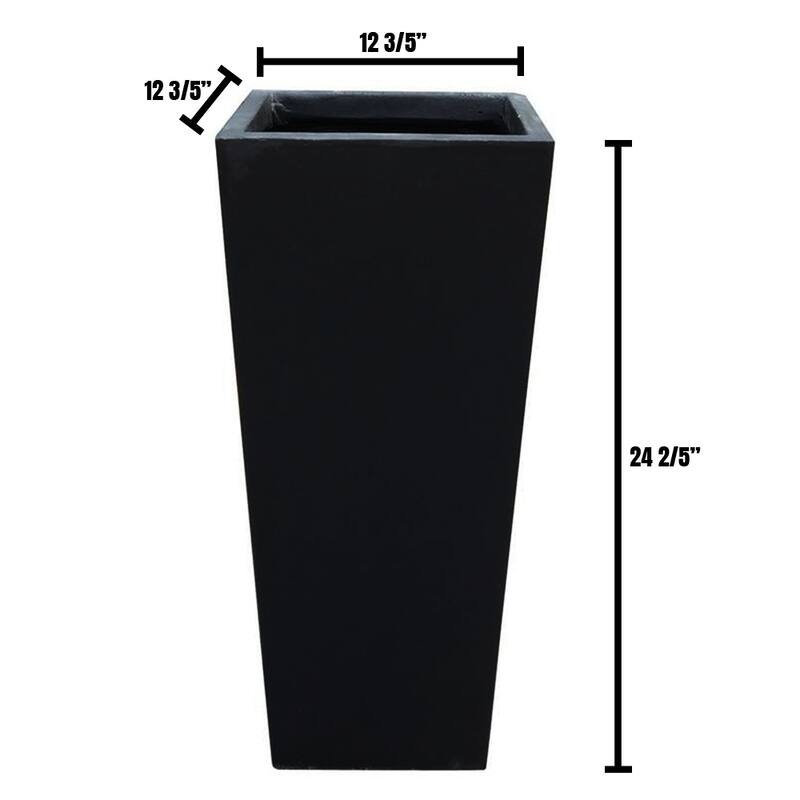 Roakken Black Lightweight Concrete Tapered Rectangle Planter by Havenside Home