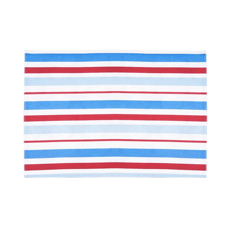 Red White & Pow Placemats Set of 6, 14" x 20" - Multicolored