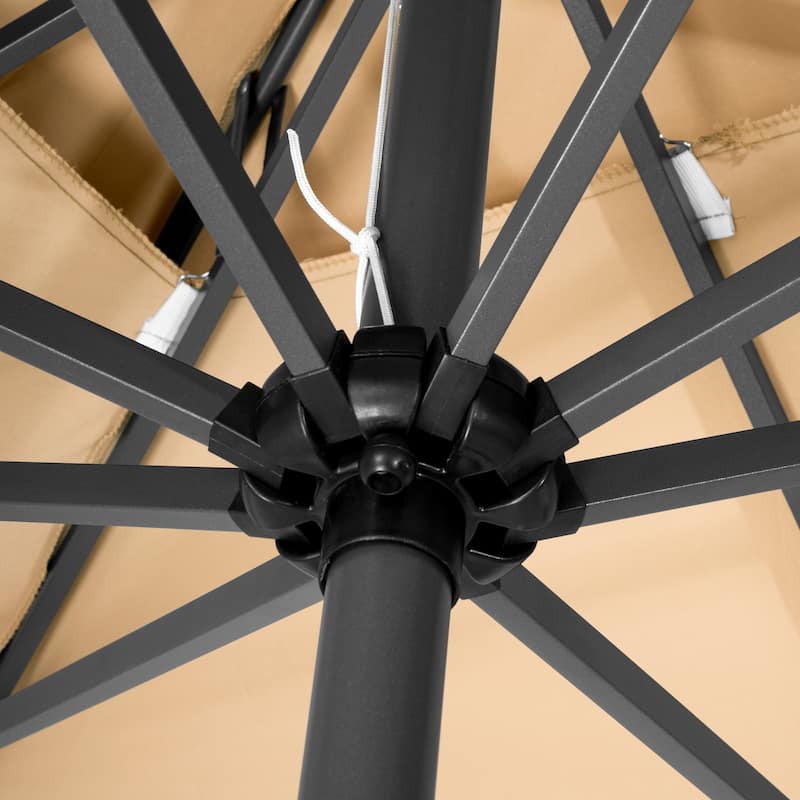 Pellebant 10 X 6.5 FT Patio Market Umbrella with Base