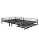 preview thumbnail 6 of 10, Full XL Over Queen Metal Bunk Bed with Trundle Bed & Guardrail, Black